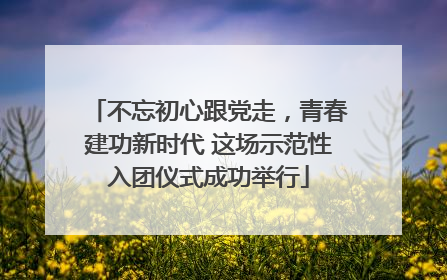 不忘初心跟党走，青春建功新时代 这场示范性入团仪式成功举行